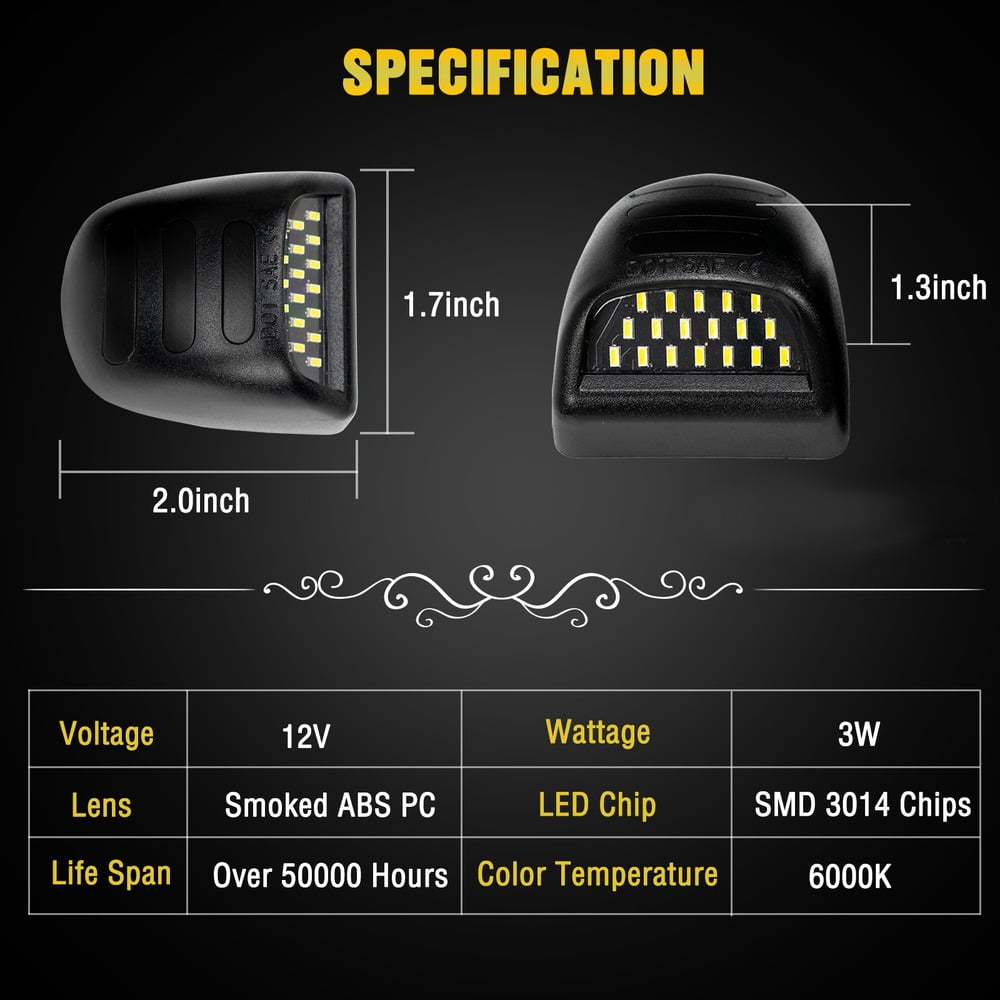 Suitable for License Plate Light for Chevrolet Chevy Silverado Gmc