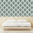 thumbnail image 4 of Ambesonne Damask Peel & Stick Wallpaper for Home, Nostalgic Baroque Blooms, 13"x100", Tan Petrol Blue, 4 of 6