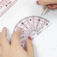thumbnail image 5 of Math Set, 8 Pcs Geometry Set, Metal Durable Outer Box Set, Protractor and Compass Set with Ruler Protractor Eraser (pink), 5 of 5