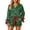 01-Dark Green, variant on Women's Christmas 2 Piece Pajama Set, Button Down Long Sleeve Shirt and Shorts Sleepwear with Satin Bow Trim, Holiday Printed Loungewear 22-Watermelon Red L