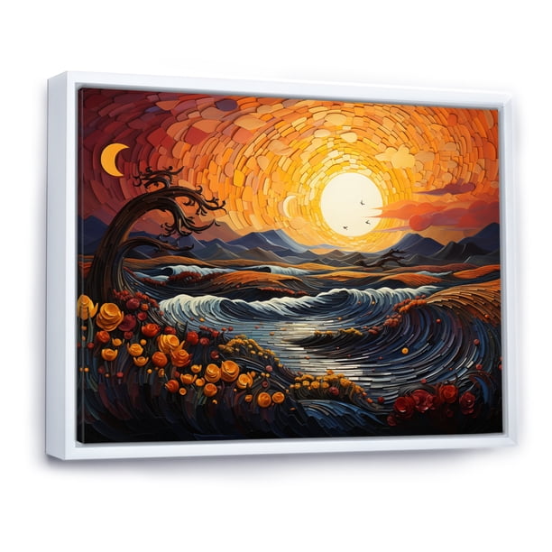 Designart Sunrisesunset framed wall Art, Sunset Painted Skies