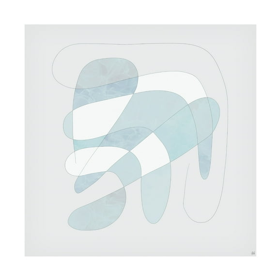 Canvas Wall Art - Line and Brush 'Light Line N Fill 2' Wall Art for Living Room, Bedroom, or Office Décor by Trademark Fine Art - 14 x 14 Inches