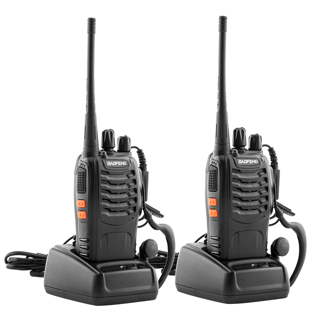 Handheld Walkie Talkies, 10KM Long Range 2-Way Radio 16-Channel with Earphones Black (2Pcs/Pair) - image 3 of 8