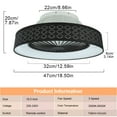 thumbnail image 6 of FanhSbrocade 18" Black Flush Mount Ceiling Fan Modern Ceiling Fan Remote Control French Country LED Lighting Indoor Ceiling Fan Light for Living Room Bedroom Dining Kitchen, 6 of 10