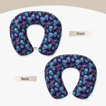 thumbnail image 3 of KLL purple flower blue Skull Pattern Memory Foam Cervical Neck Pillow Versatile U-Shaped Pillows for Home/Office/Camping/Travelling/Soft Washable Cover, 3 of 8