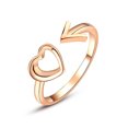 thumbnail image 3 of WREESH Ladies Fashion Minimalistic Heart-shaped Arrowhead Creative Hollow Out Open Ring, 3 of 3