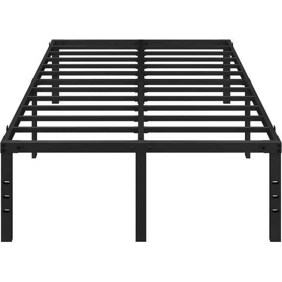 YYEAN 18 Inch Full Bed Frames Heavy Duty Metal Platform Bed with Under Bed Storage, No Box Spring Needed, Easy Assembly, Sturdy Steel Slat Support, Black