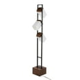 thumbnail image 4 of LumiSource Black Metal, Walnut Wood, White Shade Bento 67.5" Metal Floor Lamp, 4 of 4