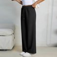 thumbnail image 5 of Stralyhd Wide Leg Sweatpants Women Trendy Relaxed Fit High Waisted Lounge Pants Baggy Casual Fall Comfy Drawstring Trousers Black XL, 5 of 5