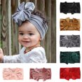 thumbnail image 4 of Zwiiyzr 2025 Bows for Girls Headbands Toddler Baby Cute Solid Color Gold Velvet Pleated Oversized Headwear Headband Hair Accessories for 0-3 Years Baby Clothes Pink, 4 of 4
