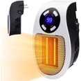 thumbnail image 1 of Calentador de espacio de 500 W, calentador de espacio eléctrico de enchufe de pared como se ve en la TV con termostato y temporizador ajustables y pantalla LED, compacto para dormitorio de oficina JAMW Sencillez, 1 of 5