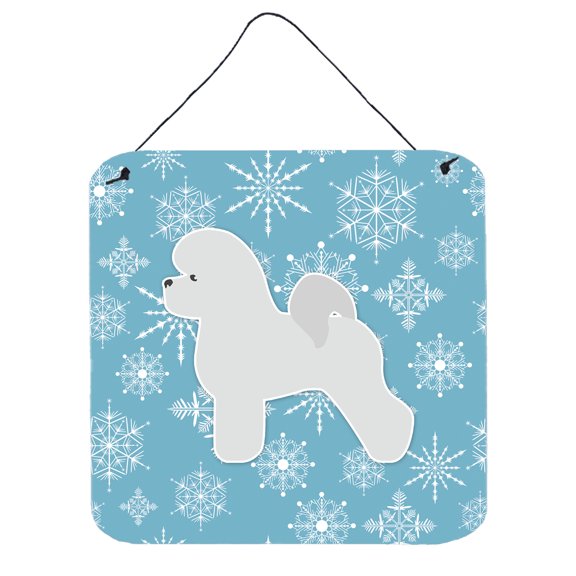 Winter Snowflake Design with Dog Art Wall or Door Hanging Prints