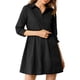 thumbnail image 5 of Vestido de camisa para mujer INSPIRE CHIC de manga 3/4, con botones, mini vestido negro XL, 5 of 7