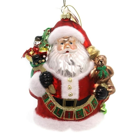Karen Didion Wine Santa - Karen Didion Blown Glass Santa Christmas Ornament, Believe 20th Anniversary