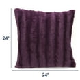 thumbnail image 4 of Cheer Collection Decorative Faux Fur Throw Pillows 24" x 24", Set of 2 - Purple, 4 of 5