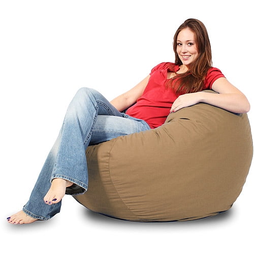 Medium 31/2' Fuf Bean Bag Chair, Tan Twill