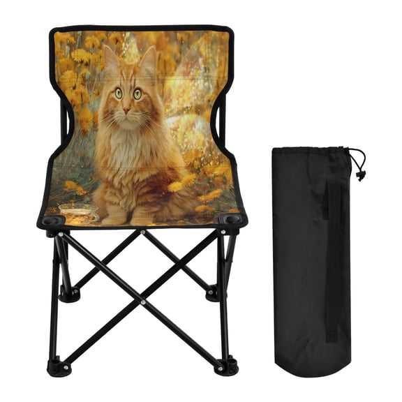 BZSMCE Camping Chairs Modern Folding chair In Sunflower Cat Pattern