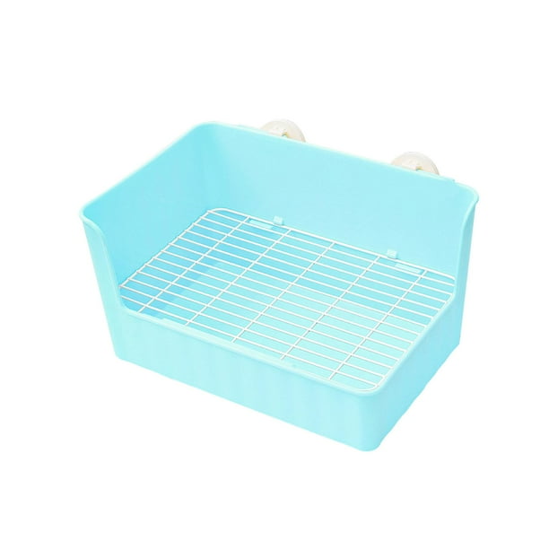 Bandeja de entrenamiento para orinal de conejo, caja de cama, jaula, inodoro, caja de baño para conejos, bandeja para mascotas Azul