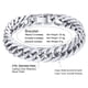 thumbnail image 5 of PROSTEEL Pulseras de cadenas cubanas de plata para hombre de 8 mm, pulsera gruesa de acero inoxidable con eslabones de Franco para niños, pulsera de mano de moda, regalo de Navidad, 21cm/8.3, 5 of 7