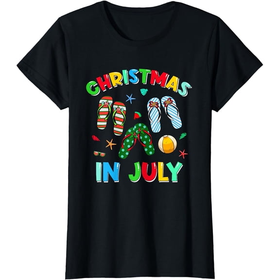 Christmas In July Squad Funny Summer Xmas T-Shirt