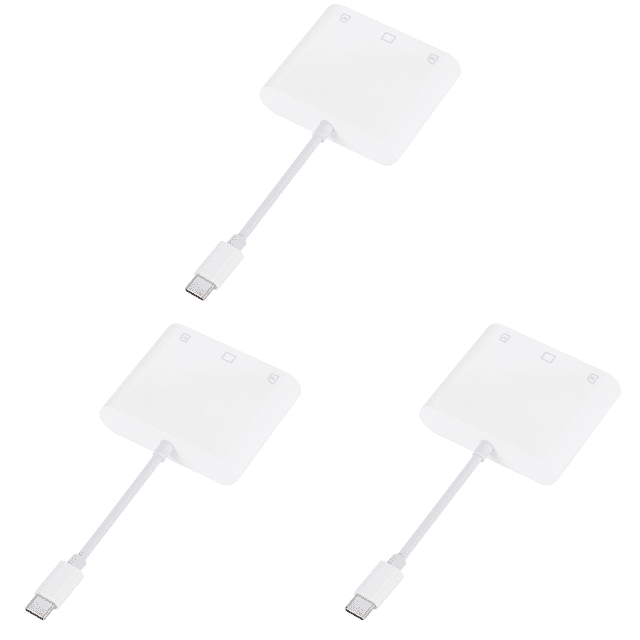 Adaptador Tarjeta Memoria 3 en 1 Tipo C A SD/TF/CF Lector Tarjetas SD para IPad IPhone 15