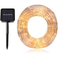 thumbnail image 1 of 12M 100 LED manguera de luz solar, impermeable IP65 luces de hadas solares en el exterior, luces navideñas en el exterior para fiestas y navidad (blanco) Adepaton MZQ-0832-1, 1 of 8