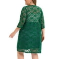 thumbnail image 3 of Agnes Orinda Women's Plus Size Cardigans Lace Lightweight Knit 3/4 Sleeves Cover Up Cardigans 4X Green, 3 of 7