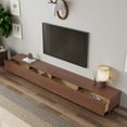thumbnail image 4 of POVISON Minimalist Wood TV Stand with Drawers, Modern Long Media Console for up to 100 Inch, Walnut Veneer, 118", 4 of 9
