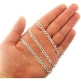 thumbnail image 4 of Solid Sterling Silver Figaro Link Diamond-Cut Pave .925 ITProLux Necklace Chains 3MM - 10.5MM, 16" - 30", Silver Chain for Men & Women, Made In Italy, Next Level Jewelry, 4 of 7