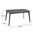 thumbnail image 3 of Christopher Knight Home  Nyala Wood Dining Table Black Black Finish Rubberwood, MDF, 3 of 5