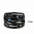 thumbnail image 2 of Black Womens Ring Anillo Para Mujer Stainless Steel Ring with Top Grade Crystal in Sea Blue, 2 of 5