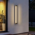 thumbnail image 2 of 35 Inch Long Aluminum Modern LED Outdoor Wall Lights 2900K, Slim Linear Black Exterior Lighting Fixtures Wall Mount IP65 Waterproof Outside Sconce Light for House Garage Front Porch Patio, 2 of 8