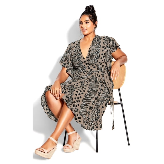 Loralette Women's Plus Size It'S A Wrap Print Dress