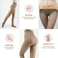thumbnail image 2 of Fleece Lined Tights Sheer Women - Fake Translucent Warm Pantyhose Leggings Sheer Thick Tights for Winter, 2 of 10
