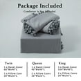 thumbnail image 4 of EastVita Pom Pom Duvet Cover Queen Size, 3 Pieces Soft Washed Microfiber Duvet Cover Set with Zipper Closure, 4 of 8