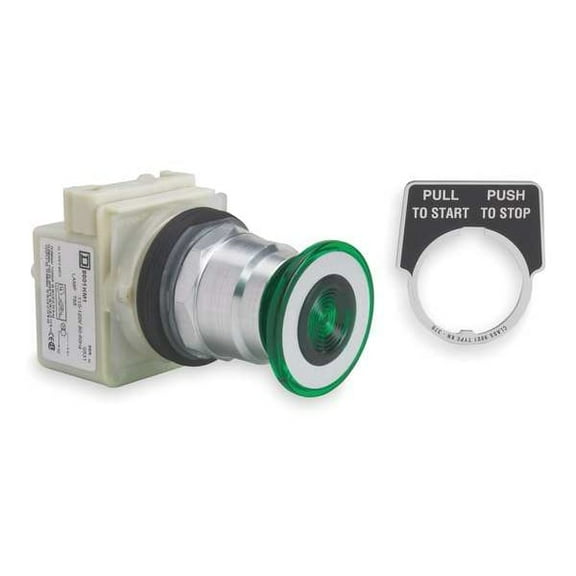 Schneider Electric Illuminated Push Button Operator, 30 mm, Green 9001KR8P1G