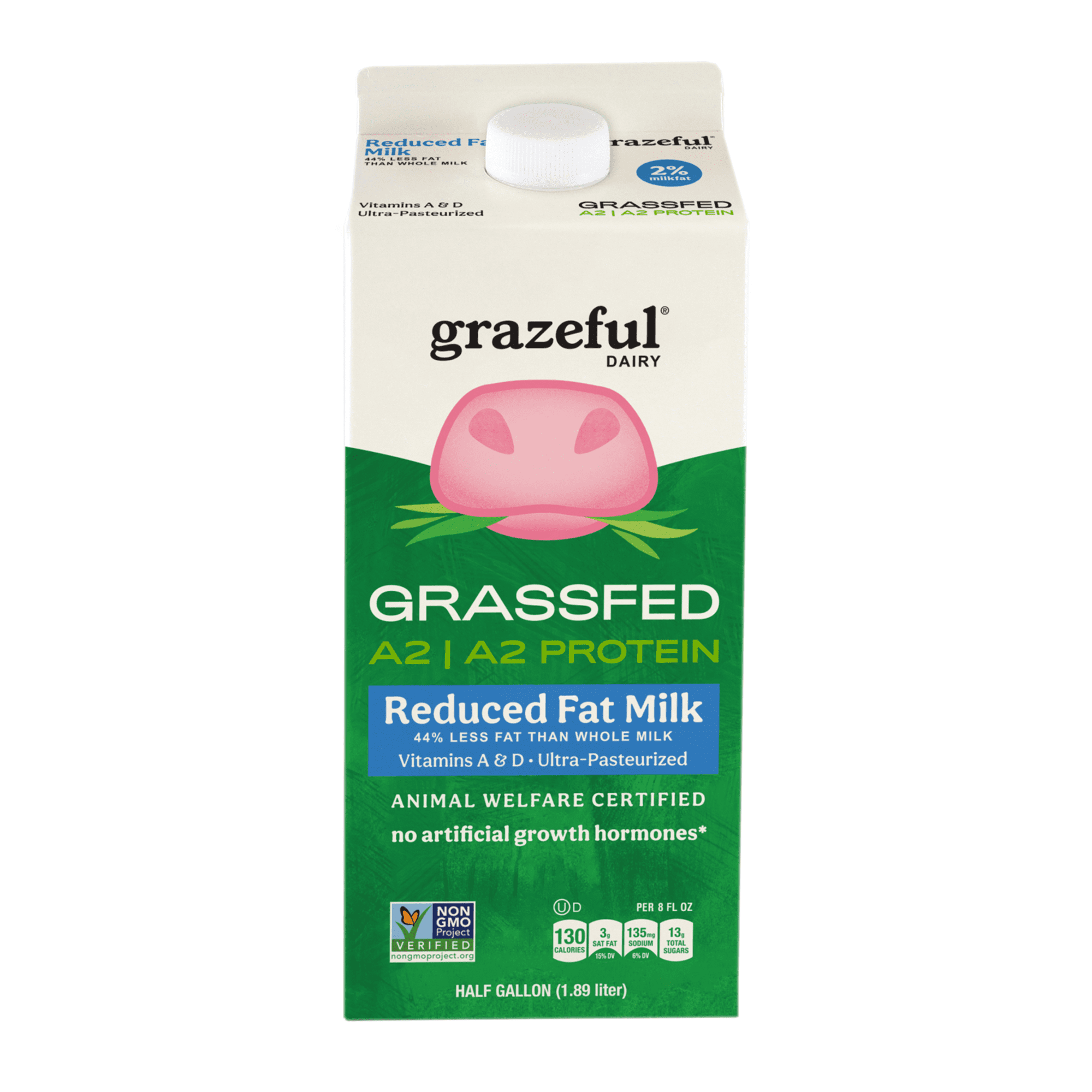 Grazeful Dairy Reduced Fat Grassfed A2/A2 Milk