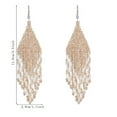 thumbnail image 3 of Jewelry Handmade Bohemian Tassel Earrings with Beaded Fringe Design 1 Pair Earrings) Earrings for Women Breads Beige, 3 of 4