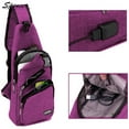thumbnail image 4 of Spencer Men Crossbody Chest Backpack Oxford Messenger Shoulder Sling Bag Daypack with USB Charging for Travel (6.3*2.7*12.6inch, Purple), 4 of 4
