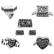 Buckets of Beads Silver Mother's Day Mom Inspired Bulk Charms Charm Set - Antique Silver Finish - Fits Pandora & Hallmark