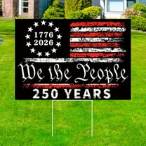 YIBAGA  USA 250th Anniversary Yard Sign with Stakes 250 Years We The People 1776 2026 Patriotic Flag Yard Stakes Garden Decorations Outdoor