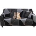 thumbnail image 1 of Stretch Sofa Covers Printed Couch Cover 4 Seat Elastic Universal Sofa Slipcovers for 4 Cushion Couches Polyester Spandex Fitted Furniture Protector with 1 Free Pillow Case, Black Magic, 1 of 8