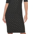 thumbnail image 3 of DKNY Women's Icon Logo Print Dress Black Size X-Large, 3 of 3
