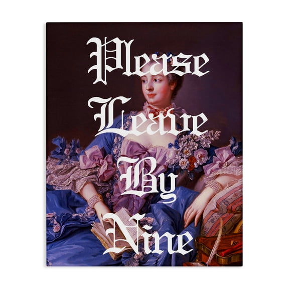 Please Leave By Nine Canvas Wall Art, design by Lil' Rue