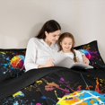 thumbnail image 5 of Homewish Kids Teens Basketball Print Bedding Comforter Set 2pcs,Sport Gamer Twin Comforter Sets Microfiber,Graffiti Splash Breathable Bedding Set,Microfiber Bedroom Decor,Reversible, 5 of 8