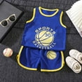 thumbnail image 2 of Fgnfyis Outfit for Kids Summer Basketball Mesh Vest and Shorts Sportswear Lightweight Toddler Clothing Set Blue 5-6 Years, 2 of 3