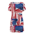 thumbnail image 4 of Xihbxyly Dresses for Women 2024 Women'S Summer Dress Sleeveless Ruffle Sleeve Round Neck Mini Dress Solid Loose Short Flowy Dress Independence Day Dresses Red S My Orders Placed Recently by Me, 4 of 7