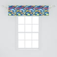thumbnail image 2 of Ambesonne Rain Window Valance, Pattern with Colorful Florally Ornamented Umbrellas on Sky Background with Clouds, Curtain Valance for Kitchen Bedroom Decor with Rod Pocket, 54" X 12", Multicolor, 2 of 3