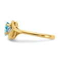 thumbnail image 4 of 14K Yellow Gold Ring Band with Stones (12) December Swiss Blue Topaz Oval Diamond Round, 4 of 5