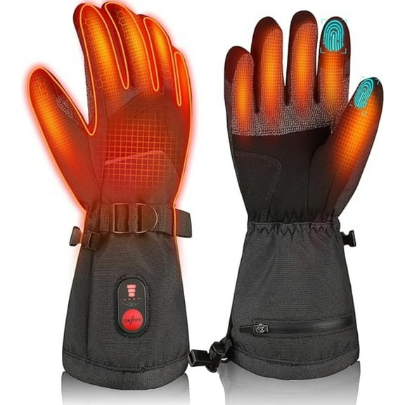 SNOW DEER Winter Heated Gloves for Work - Durability Gloves with Grip, Impact-Resistant Rubber Back Insulated Work Gloves